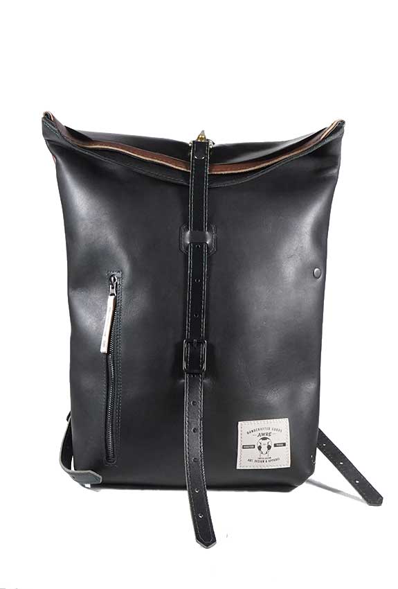 Urbo Black-Brown Leather Backpack - AWREOFFICIALSTORE